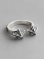 thumb 925 Sterling Silver With Antique Silver Plated Vintage Pentagram  Free Size  Rings 4