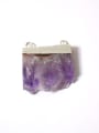 thumb Simple Natural Amethyst Crystal Copper Pendant 1