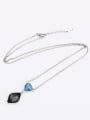 thumb Copper Alloy White Gold Plated Fashion Water Drop Artificial Crystal Necklace 2