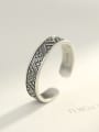 thumb 925 Sterling Silver With Antique Silver Plated Vintage Simple Pattern Free Size Rings 2