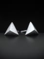 thumb 925 Sterling Silver With Platinum Plated Punk Triangle Stud Earrings 0