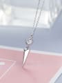 thumb Simple Cubic Zircon Little Triangle 925 Silver Necklace 2