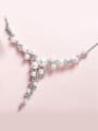 thumb Fashion Elegant Artificial Pearls Zircon Necklace 2