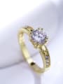 thumb Women All-match Gold Plated Zircon Alloy Ring 2