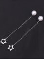 thumb Copper With Platinum Plated Simplistic Star Threader Earrings 0