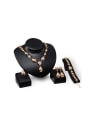 thumb Alloy Imitation-gold Plated Classical style Water Drop shaped Four Pieces CZ Jewelry Set 0