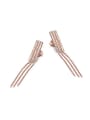 thumb The New Korean Long Tassel Titanium Steel threader earring 0