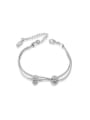 thumb Platinum Plated Double Ball Shaped Crystal Bracelet 0
