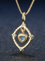 thumb Western Style Natural Moonstone 14k Gold Plated Pendant 3