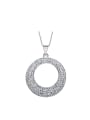 thumb Simple austrian Crystals Hollow Round Necklace 0