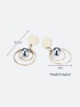 thumb New stainless steel vacuum plated gold double ring hollow bead earrings 1
