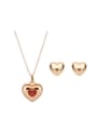 thumb Alloy Imitation-gold Plated Fashion Heart-shaped Two Pieces Jewelry Set 0