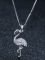 thumb 925 Sterling Silver With Platinum Plated Cute Flamingo Necklaces 0