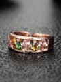 thumb Rose Gold Plated Multi-color Gemstones Multistone ring 1