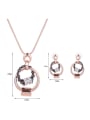 thumb Alloy Rose Gold Plated Fashion Rhinestones Round shaped Two Pieces Jewelry Set 3