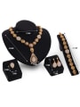 thumb Alloy Imitation-gold Plated Vintage style Rhinestones Hollow Water Drop shaped Four Pieces Jewelry Set 2