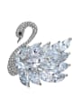 thumb Fashion Elegant Marquise Crystals Swan Brooch 0