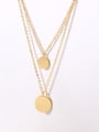 thumb Stainless Steel With Gold Plated Simplistic Round Necklaces 3