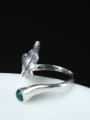 thumb Classical Feather-shape Opening Statement Ring 2