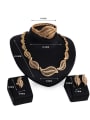 thumb 2018 Alloy Imitation-gold Plated Fashion Rhinestones Leaves-shaped Four Pieces Jewelry Set 2