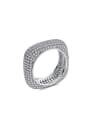 thumb Exaggerated personality square micro-inlaid AAA zircon ring 0