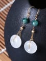 thumb Elegant Jade Retro Style Drop Earrings 0