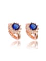 thumb High Quality 18K Rose Gold Flower Shaped Zircon Earrings 0