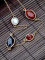 thumb Simple Artificial Stones Long Alloy Necklace 3