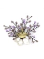 thumb Elegant Gemstone Shell Flower Women Brooch 1