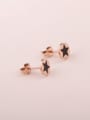 thumb Round Shaped Star Pattern Stud Earrings 1