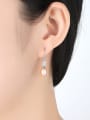 thumb Pure Silver Natural Freshwater Pearl Ear Hook Earrings 1
