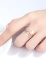 thumb Sterling silver zircon natural freshwater pearl free size ring 1