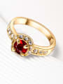 thumb Elegant Red 18K Gold Plated Zircon Ring 1