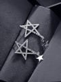 thumb Copper With Platinum Plated Simplistic five-pointed star Drop Earrings 3