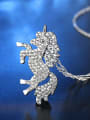 thumb Personalized Shiny Zirconias Unicorn Alloy Necklace 2