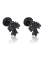 thumb Stainless Steel With Black Gun Plated Trendy Cross Stud Earrings 0