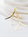 thumb 925 Sterling Silver With Gold Plated Simplistic Fringe Threader Earrings 0