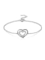thumb Elegant Double Heart Shaped Rhinestone Bracelet 0