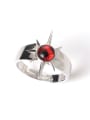thumb Personalized Red Stone 925 Silver Opening Ring 0