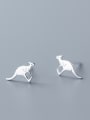 thumb 925 Sterling Silver With Silver Plated Simplistic Kangaroo Stud Earrings 0