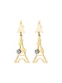 thumb All-match Tower Shaped Rhinestone Titanium Drop Earrings 0