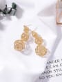 thumb Alloy With Gold Plated Personality Metal winding line Round Earrings 0