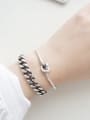 thumb Simple silver and antique silver single rope Bangle Bracelet 1