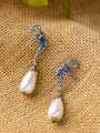 thumb Bow Artificial Pearls drop earring 3