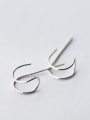 thumb Exquisite Gold Plated Geometric Shaped Silver Stud Earrings 2