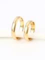 thumb Copper Alloy 24K Gold Plated Smooth Couple band rings 0