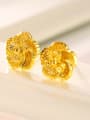 thumb Copper Alloy 23K Gold Plated Classical Flower stud Earring 0