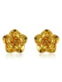thumb Copper Alloy 24K Gold Plated Wedding Flower stud Earring 0