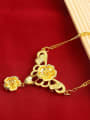 thumb Copper 24K Gold Plated Classical Flower Necklace 1