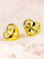 thumb Copper Alloy 24K Gold Plated Simple Wedding stud Earring 1